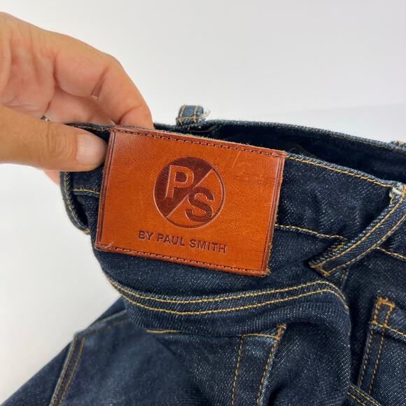 NEW PS by Paul Smith Tapered Fit Blue Dark Wash Denim Jeans 31X34 Tall - Picture 8 of 16